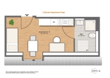 Neuwertiges, helles 1-Zimmer-Apartment mit Einbauküche in Haar - Grundriss