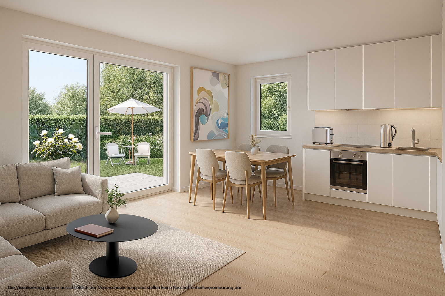 Visualisierung 2 Zimmer Gartenwohnung