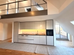 ALSAOL IMMOBILIEN: Bestes Schwabing - Erstbezug-cooles Dachgeschoß-Loft mit Galerie und Dachterrasse - Kochen-Essen