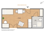 Neuwertiges 1-Zimmer-Apartment mit Einbauküche im Münchner Osten in Haar! - Grundriss Apartment A9