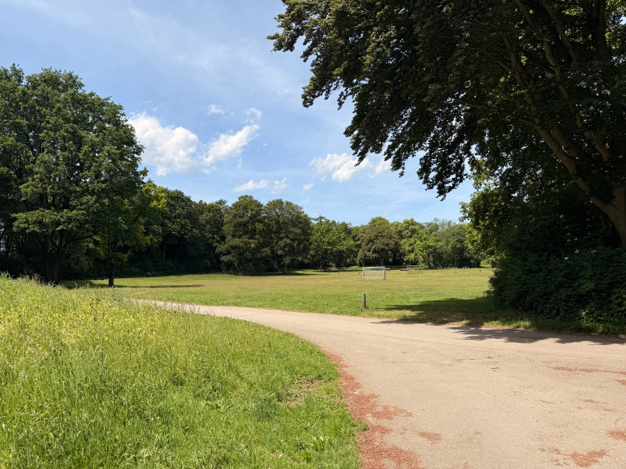 weitläufiger Park direkt vor dem Haus