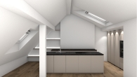 Bestes Schwabing- repräsentative 5 Zimmer DG-Wohnung mit Dachterrasse in herrschaftlichem Baudenkmal - Luxus-Einbauküche visualisiert