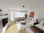 Gut geschnittenes Apartment mit großem Balkon in guter und ruhiger Lage in der Parkstadt Solln ! - Wohnen-Schlafen visualisiert