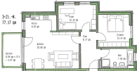 Gut geschnittene 3-Zimmer-Wohnung mit Westbalkon in ruhiger Lage in Dachau! - Grundriss